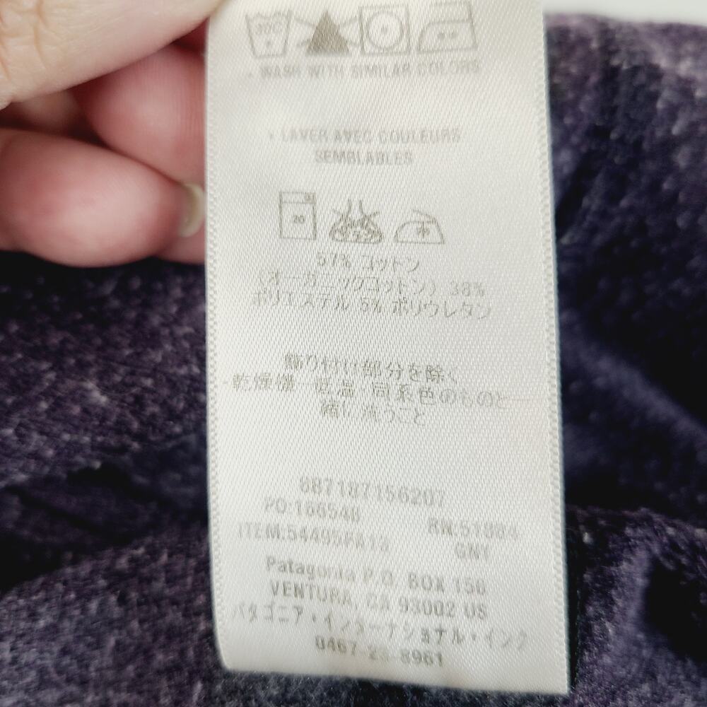 Patagonia At Sea Wrap Cardigan Purple Organic Cotton Blend Cozy Crossover Medium - Picture 12 of 13